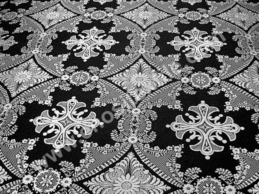 KL-001 Black-Silver Brocade Fabrics